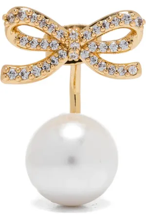 Self-Portrait Pearl bow earrings