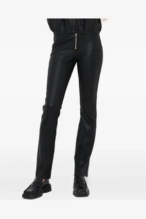 Notes Du Nord Zip-embellished leather trousers