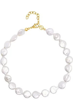 Nialaya Como flat-pearl choker necklace
