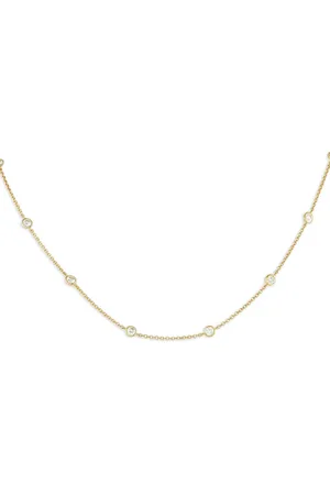 LB Exclusive 18K yellow diamond station necklace