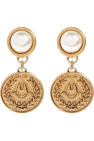 Moschino Pearl-embellished coin earrings