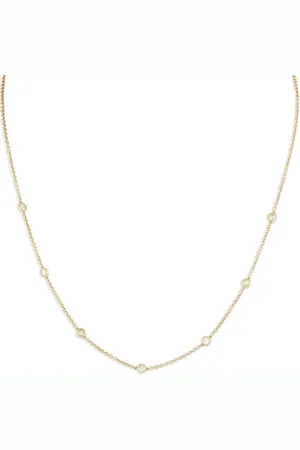 LB Exclusive 18K yellow diamond station necklace