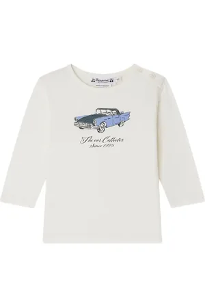 BONPOINT Car-print long-sleeve T-shirt