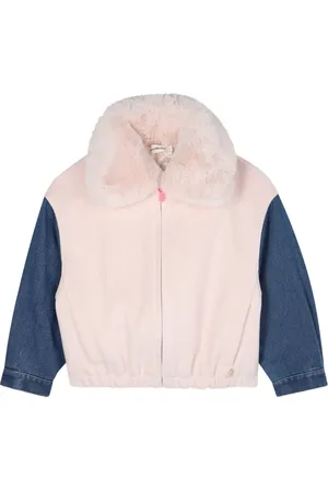 Billieblush Faux-fur collar denim-sleeves jacket