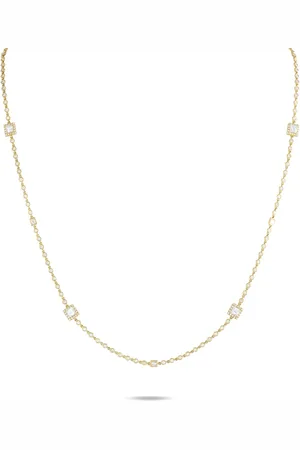LB Exclusive 18K gold diamond station necklace