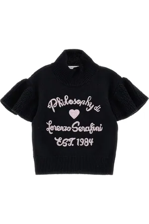 PHILOSOPHY DI LORENZO SERAFINI Ruffled-sleeve embroidered sweater