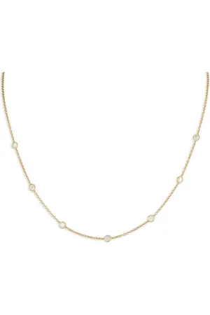 LB Exclusive 18K yellow diamond station necklace