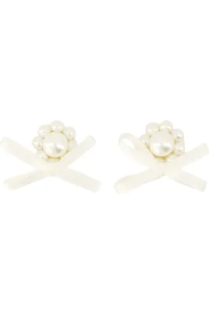 Simone Rocha Pearl-embellished bow earrings