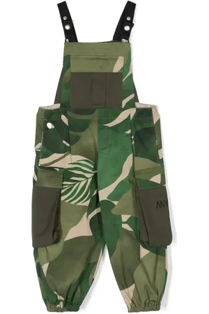 MYAR Leaf-print elasticated-ankles dungarees
