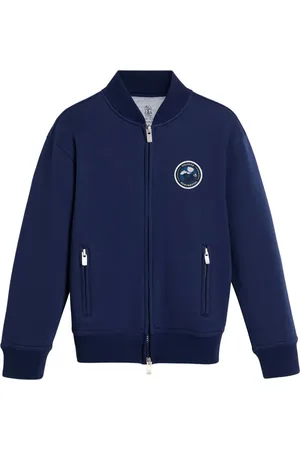 Brunello Cucinelli Zip-up logo-patch bomber jacket