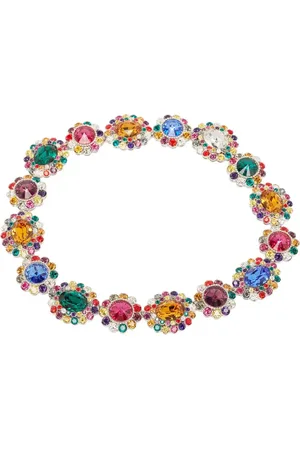 Miu Miu Crystal-embellished flower-motif necklace