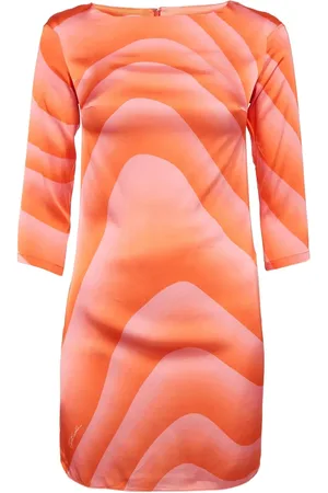 Roberto Cavalli Wave-print silk dress