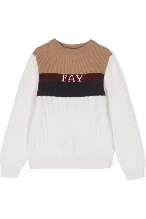 FAY Logo intarsia-knit jumper