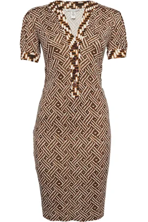 Diane von Furstenberg Geometric-print silk mini dress