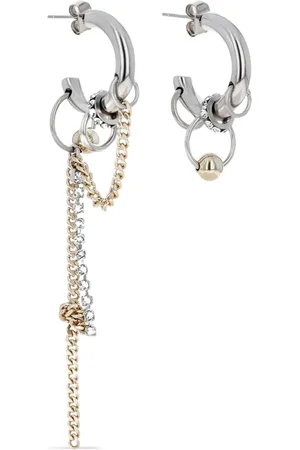 Justine Clenquet Boucles hoop chain-detail earrings