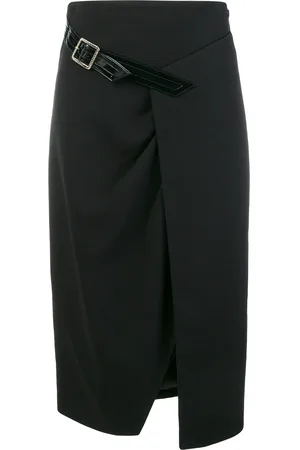 Givenchy Wool cross-over mid-length skirt