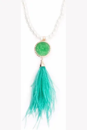 CISCO ROMERO Feather-detail pendant necklace