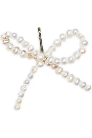 SASKIA DIEZ Pearl-embellished bow earstud