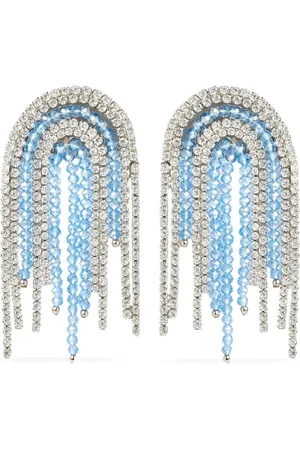 Crystal Haze Santorini crystal beaded fringe earrings