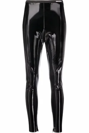 RED Valentino High-waisted vinyl-effect trousers