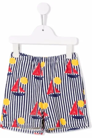 Weekend House Kids Boat-print knee-length shorts