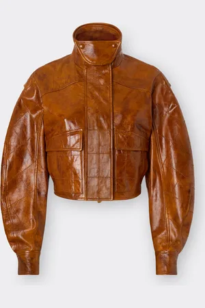 FERRARI Bomber Jacket In Radica Leather - Female Jackets 42