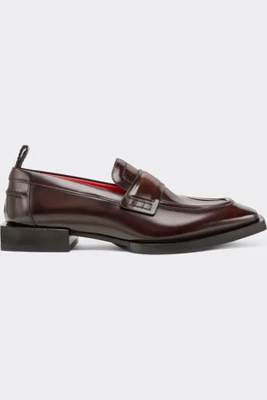 FERRARI Handcrafted Loafers In Brushed Leather - Male Shoes & Boots 40