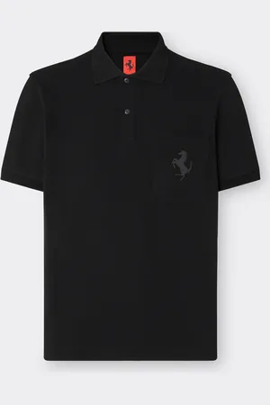 FERRARI Polo Shirt With Prancing Horse Patch Logo - Male Polos S