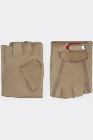 FERRARI X Charles Leclerc Suede Fingerless Driving Gloves - Gloves Xs