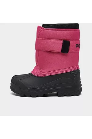 Ralph Lauren Girls Snow Boots - Girls' Little Kids' Everlee Winter Boots in Black/Pink/Baja Pink Size 1.0 Fleece