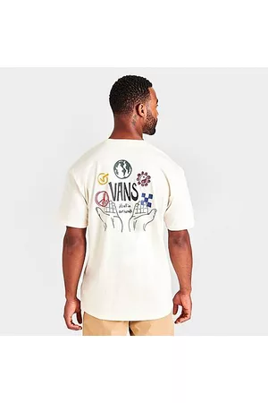 Vans T-shirts - In Our Hands Earth Graphic T-Shirt in White/Antique White Size Medium 100% Cotton