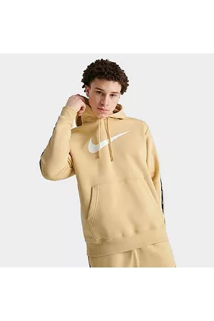 Nike Sports Hoodies - Sportswear Repeat Fleece Pullover Hoodie in Beige/Sesame Size Small Cotton/Polyester/Fleece