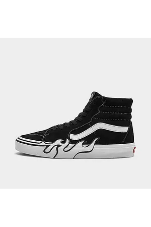 Vans Casual Shoes - Sk8-Hi Flame Suede Casual Shoes in Black/Black Size 7.5 Canvas/Suede
