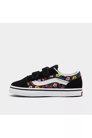Vans Casual Shoes - Kids' Toddler Floral Old Skool Casual Shoes in Black/Black Size 4.0 Canvas/Suede