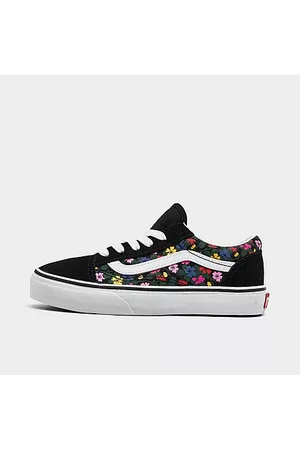 Vans Casual Shoes - Little Kids' Old Skool Floral Casual Shoes in Black/Black Size 1.0 Canvas/Suede