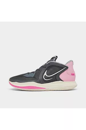Nike Basketball Sneakers - Kyrie 5 Low Basketball Shoes in Pink/Grey/Iron Grey Size 8.0