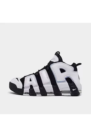 Nike Men Basketball Sneakers - Men's Air More Uptempo '96 Basketball Shoes in Black/White/Black Size 8.0 Leather
