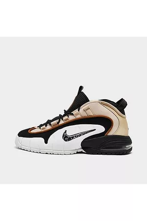Nike Men Basketball Sneakers - Men's Air Max Penny Basketball Shoes in White/Beige/Rattan Size 6.0 Leather