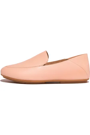 FitFlop ALLEGRO Crush-Back Leather Loafers, Outlet