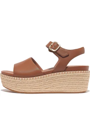 FitFlop ELOISE Espadrille Leather Back-Strap Wedge Sandals, Outlet