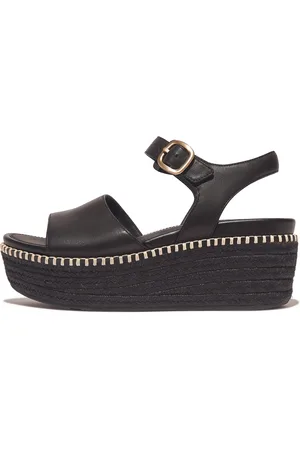 FitFlop ELOISE Espadrille Leather Back-Strap Wedge Sandals, Outlet