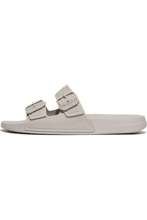 FitFlop IQUSHION Two-Bar Buckle Slides Rubber, Outlet