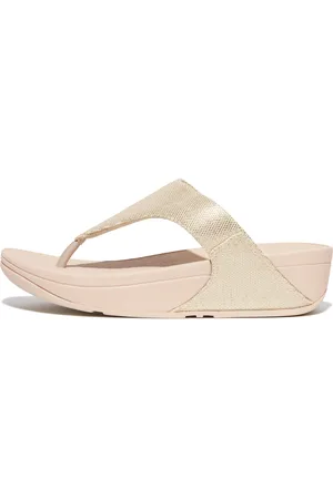 FitFlop LULU Glitz-Canvas Toe-Post Sandals Canvas/Leather, Full Price