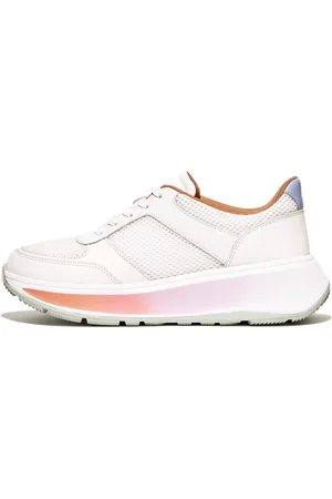 FitFlop F-MODE Ombré-Sole Leather/Mesh Flatform Sneakers, Outlet
