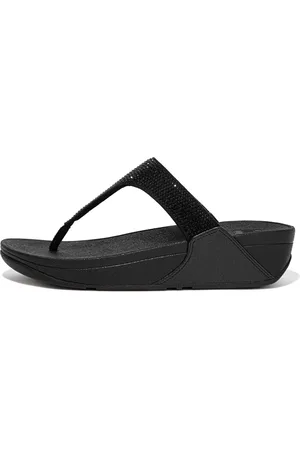 FitFlop LULU Crystal Toe-Post Sandals Microfibre/Faux Leather (PU), Full Price