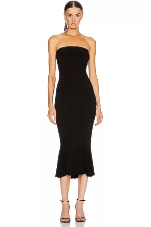 Norma Kamali Women Strapless Dresses - Strapless Fishtail Dress To Midcalf in Black