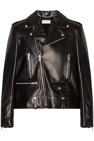 Saint Laurent Men Leather Jackets - Classic Motorcycle Jacket in