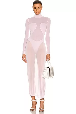ALAÏA Long Turtleneck Dress in Lavender