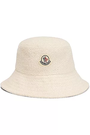 Moncler Women Hats - Terry Bucket Hat in White