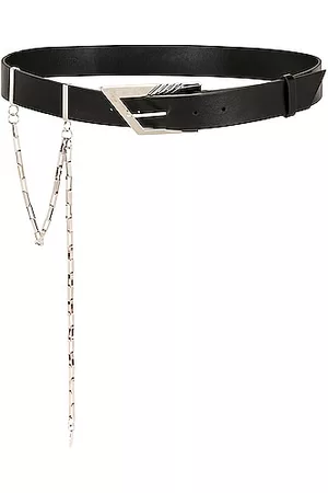 The Attico Women Belts - Chain Detail Belt in Black